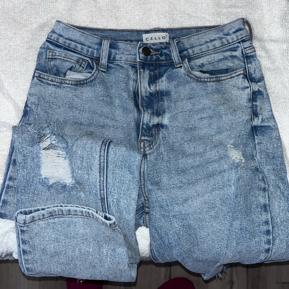 Cello Distressed Light Blue Denim Jeans
